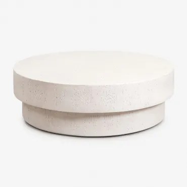 Ronde Betonnen Tuintafel Selara Ø120 Cm & Wit - Sklum