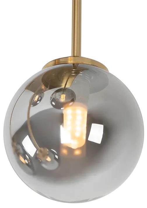Moderne plafondlamp goud 5-lichts met smoke glas - Athens Landelijk G9 rond Binnenverlichting Lamp