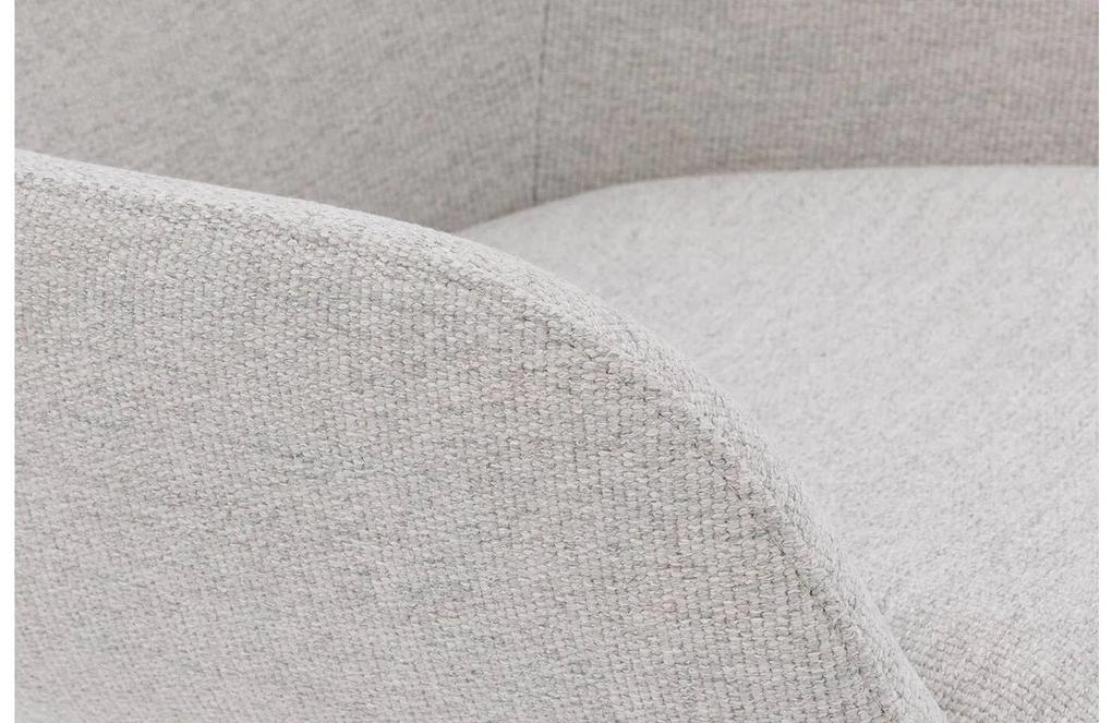 Goossens Harper grijs stof graden draaibaar met return functie met armleuning, elegant chic
