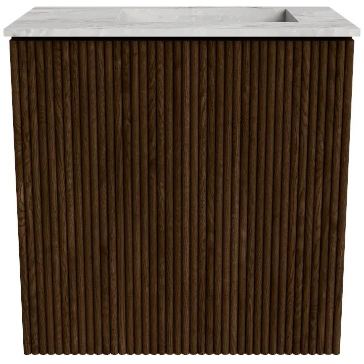 Mondiaz Joya DLux 40cm toiletmeubel walnut met wastafel faye rechts zonder kraangat glace