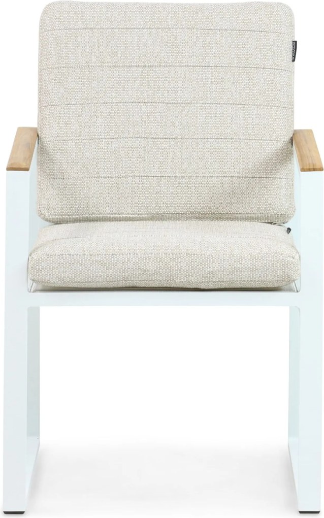 Tuinset 4 personen 180 cm Aluminium/teak Wit Lifestyle Garden Furniture Faro/Falcon