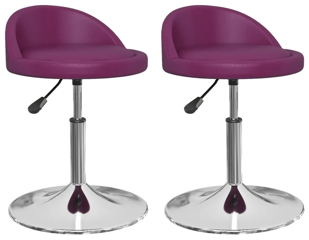 vidaXL Eetkamerstoelen draaibaar 2 st kunstleer paars