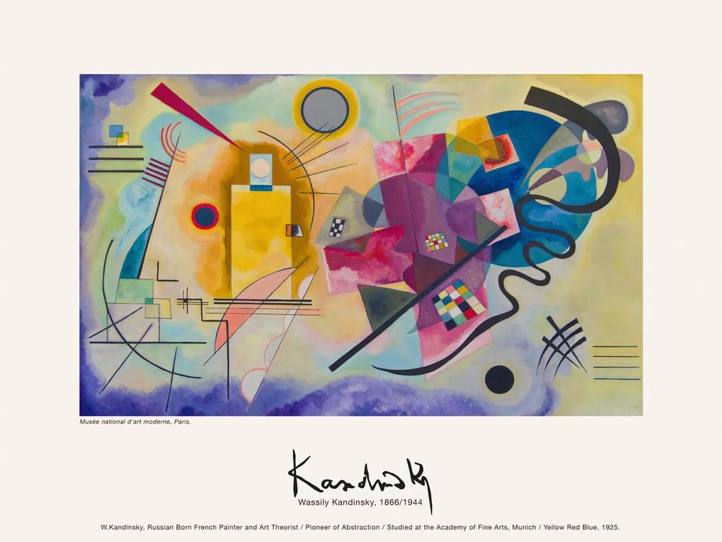 Kunstdruk Yellow, Red, Blue (Vintage Abstract) - Wassily Kandinsky, (40 x 30 cm)