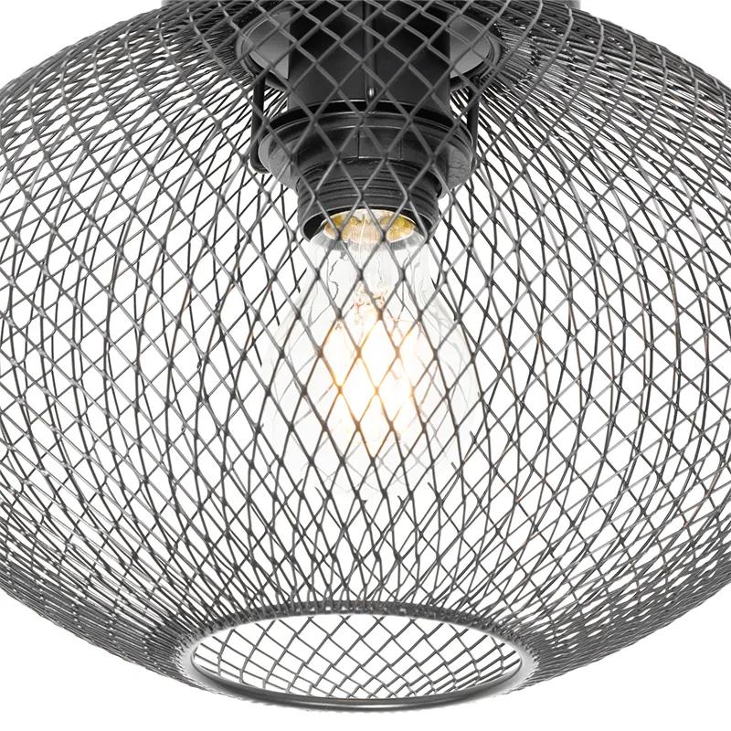 Industriële plafondlamp zwart - Molly Industriele / Industrie / Industrial E27 rond Binnenverlichting Lamp
