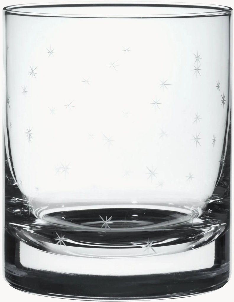 Mondgeblazen whisky glazen Stars, 2-delig