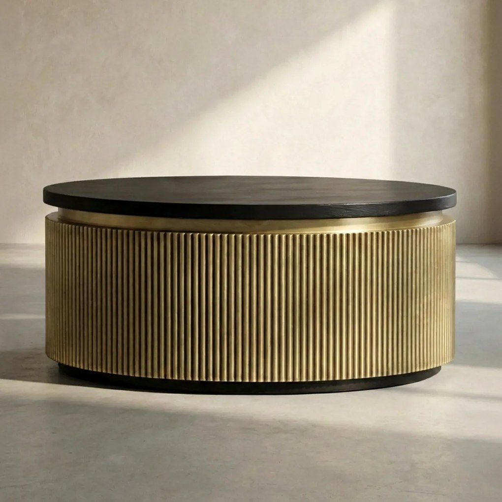 Gouden Salontafel Rond - 80 X 80cm.