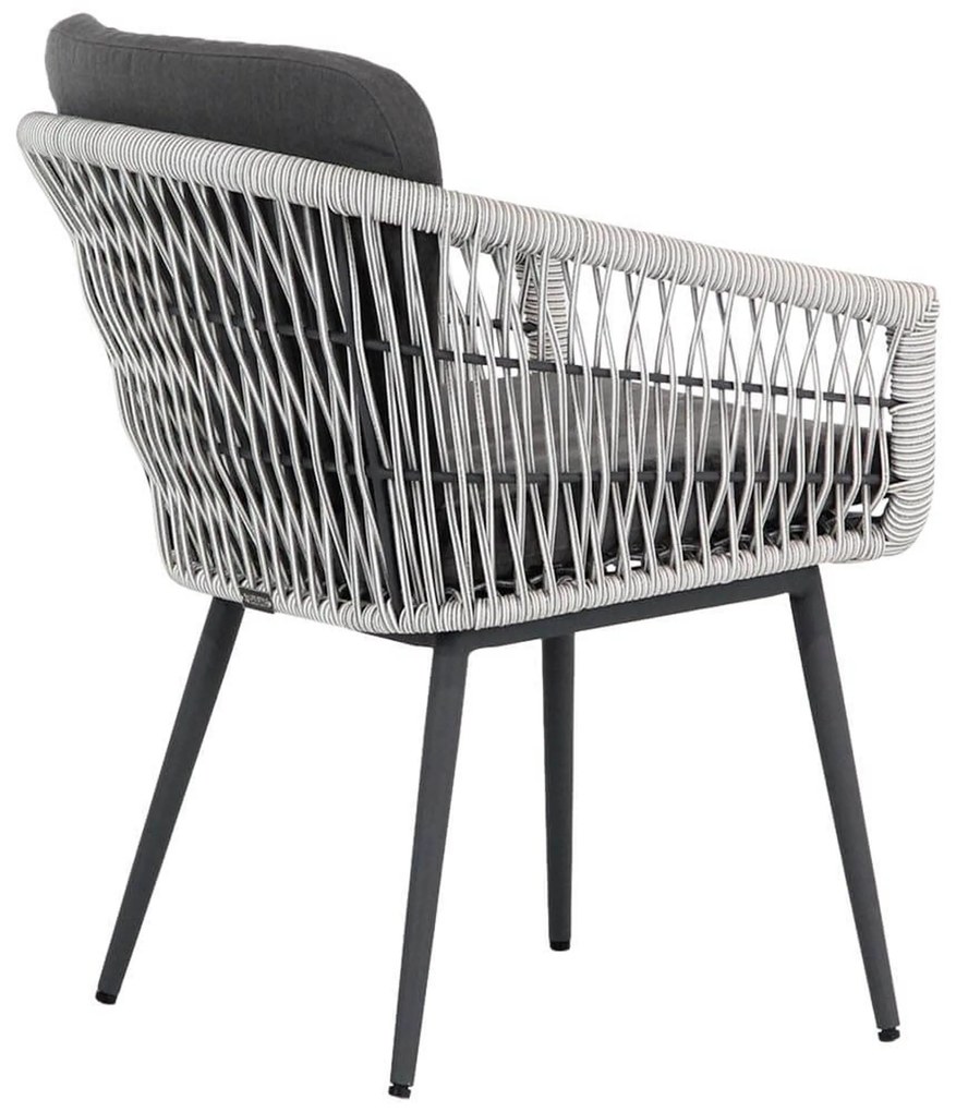 Tuinset Ronde Tuintafel 4 personen 130 cm Rope Wit  Lifestyle Garden Furniture Western/Montana