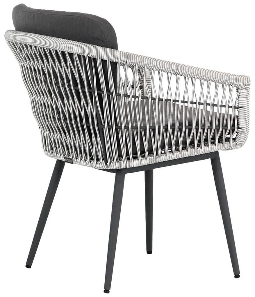 Tuinset Ronde Tuintafel 6 personen 140 cm Rope Wit Lifestyle Garden Furniture Western/Graniet