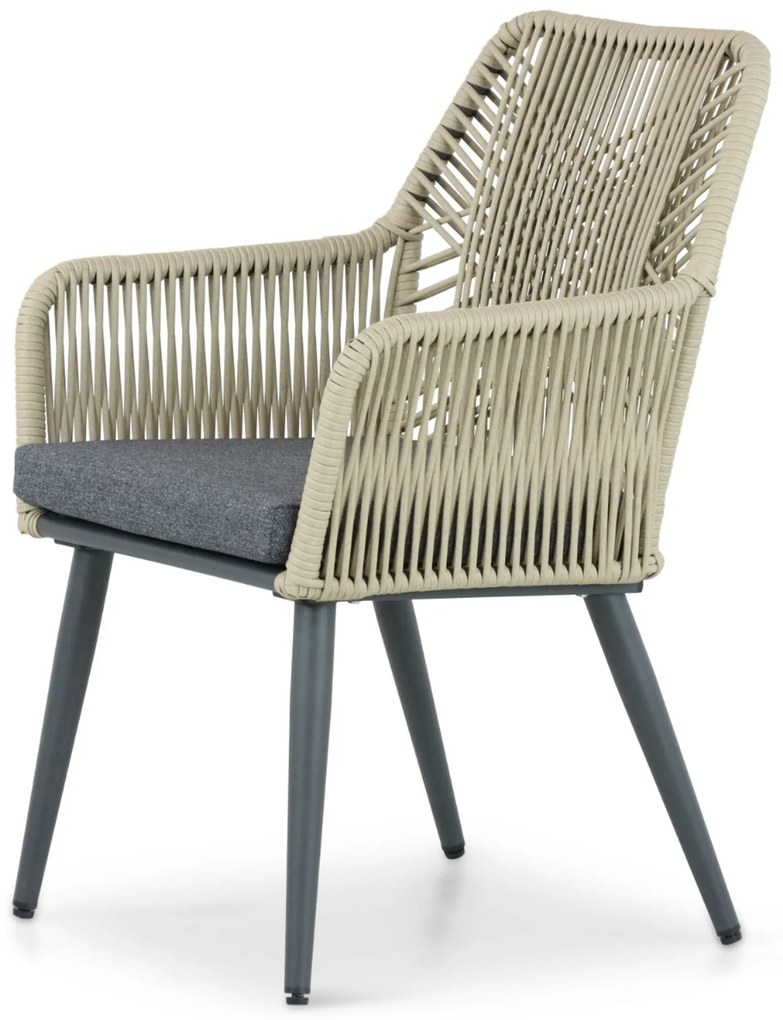 Tuinstoel Aluminium/rope Taupe-naturel-bruin Coco Vedra