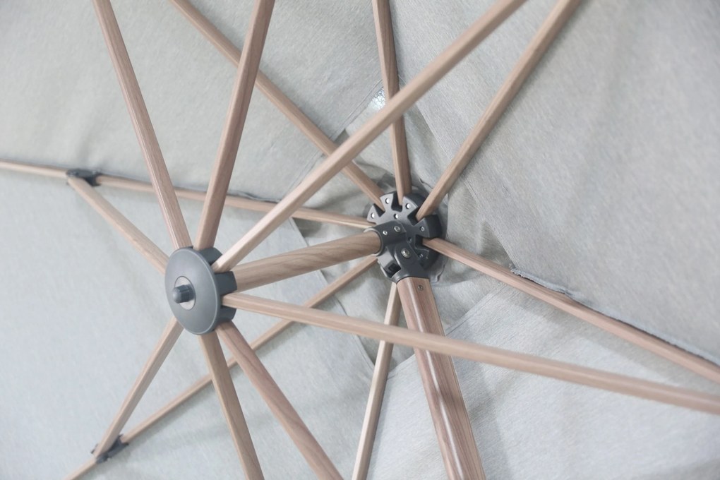 Zweefparasol 3x3m S2 Excellent (excl. voet) Grijs-antraciet Camello Luna