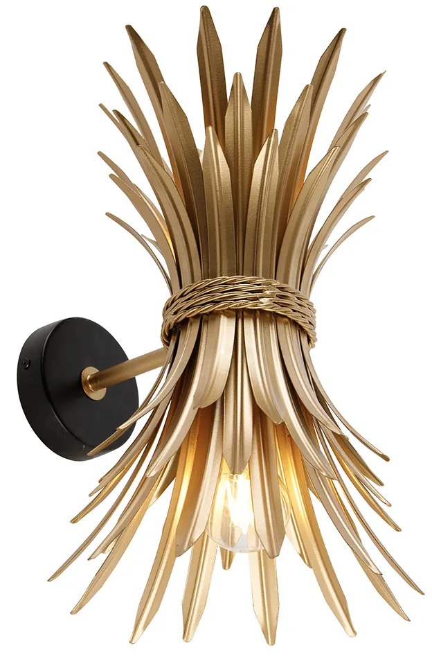 Art Deco wandlamp goud met zwart - Wesley Art Deco E27 Binnenverlichting Lamp