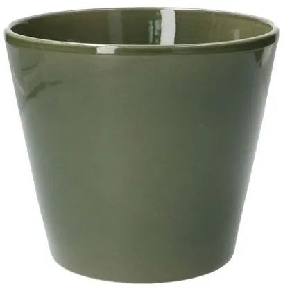 Bloempot, aardewerk, donkergroen,Ø 17,5 cm