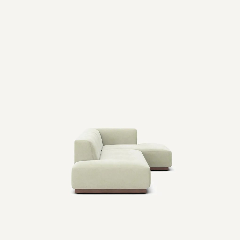 XL rechte hoekbank in stonewashed fluweel, JACOPO