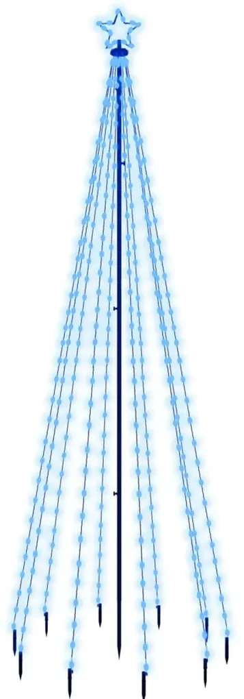 vidaXL Kerstboom met grondpin 310 LED's blauw 300 cm
