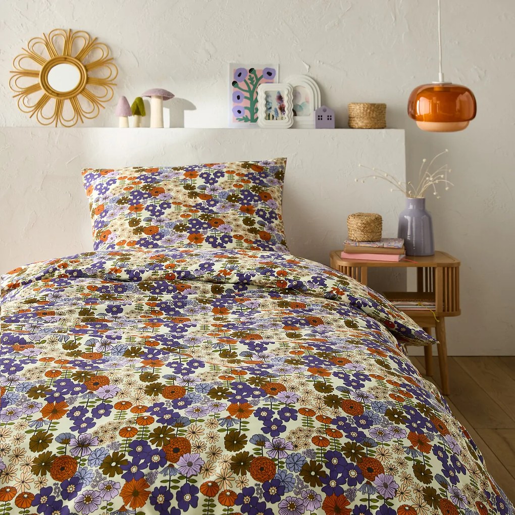 Bedset 50% recycled katoen, rechthoekige kussensloop. Marisol