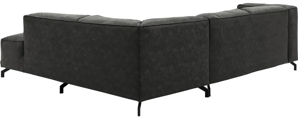 Goossens Bank Calvin grijs, micro leer, 2-zits, modern design met ligelement rechts