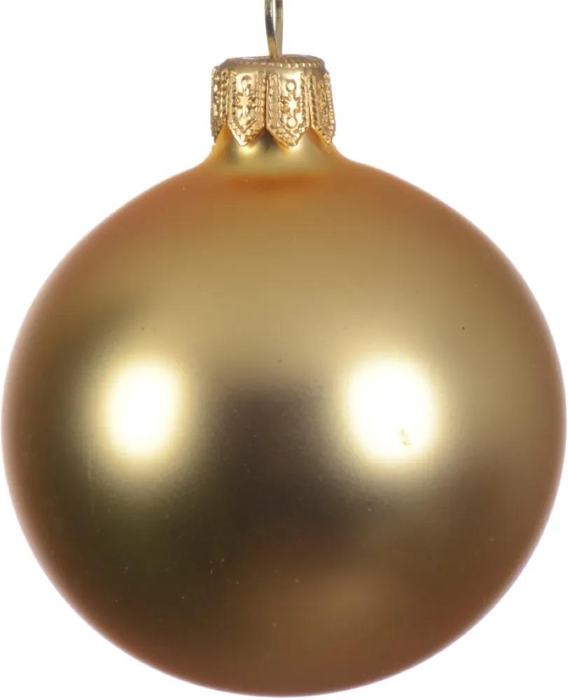 4 Glazen kerstballen mat 10 cm licht goud