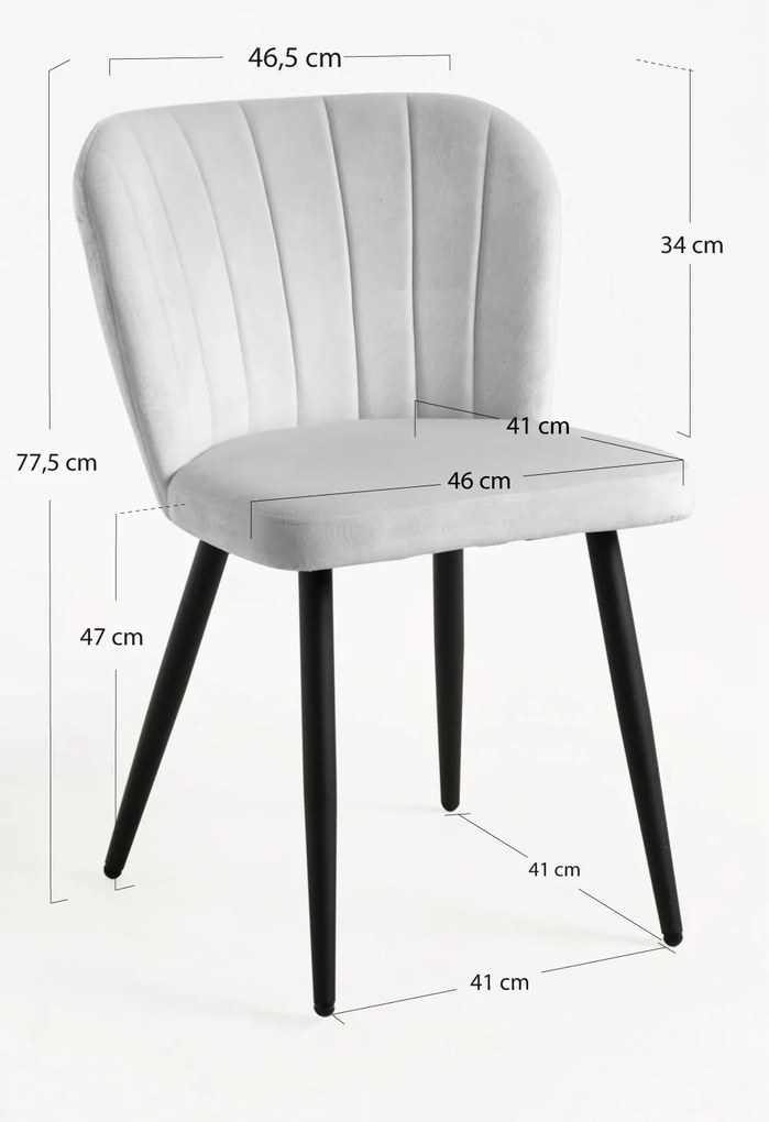 Pak 4 Fluwelen Luk Stoelen