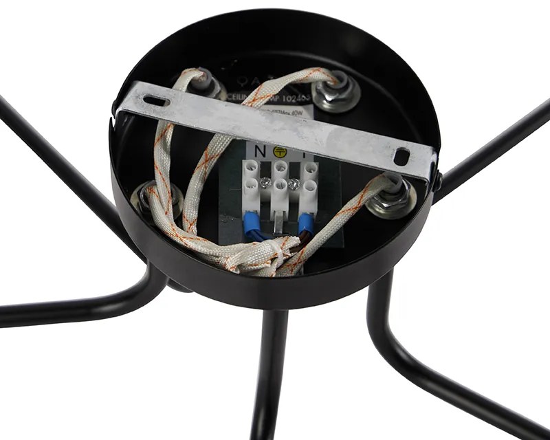 Design plafondlamp zwart 5-lichts - Facile