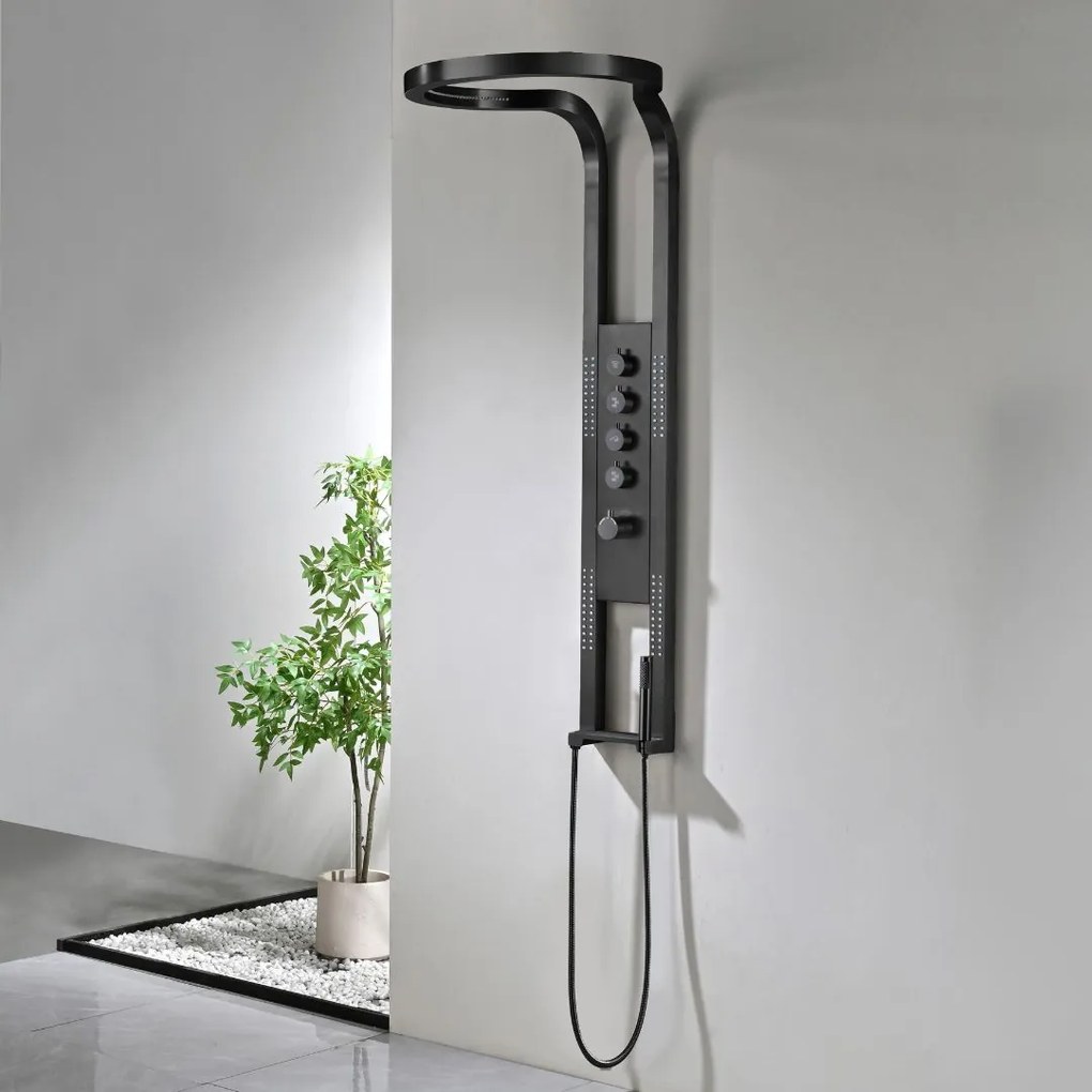 Best Design Nero Future thermostatisch douchepaneel zwart mat