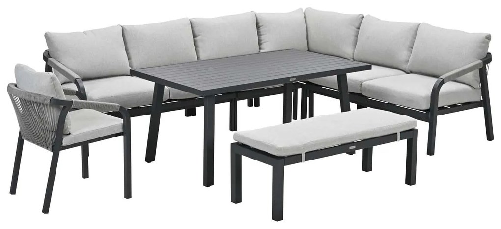 Garden Impressions Tarera lounge dining set 7-delig - donker grijs