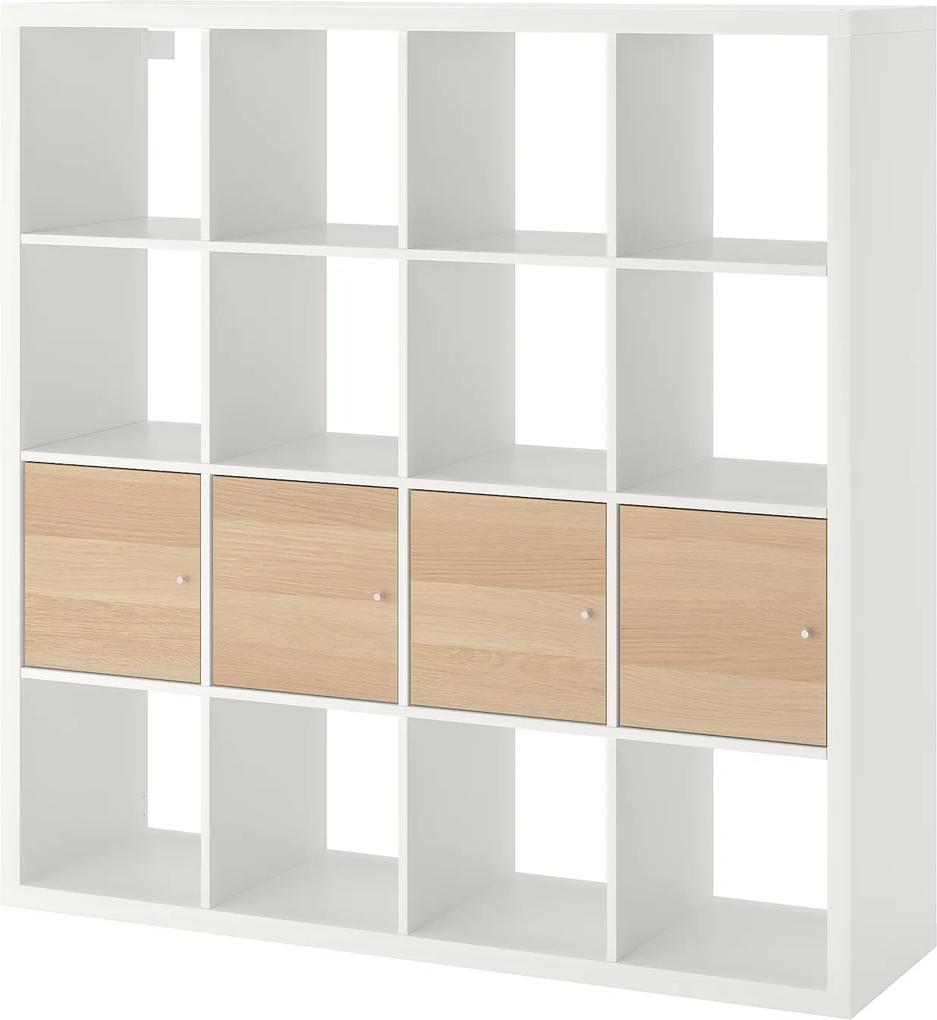 IKEA KALLAX Open kast met 4 inzetten 147x147 cm Wit/wit gelazuurd eikeneffect Wit/wit gelazuurd eikeneffect - lKEA