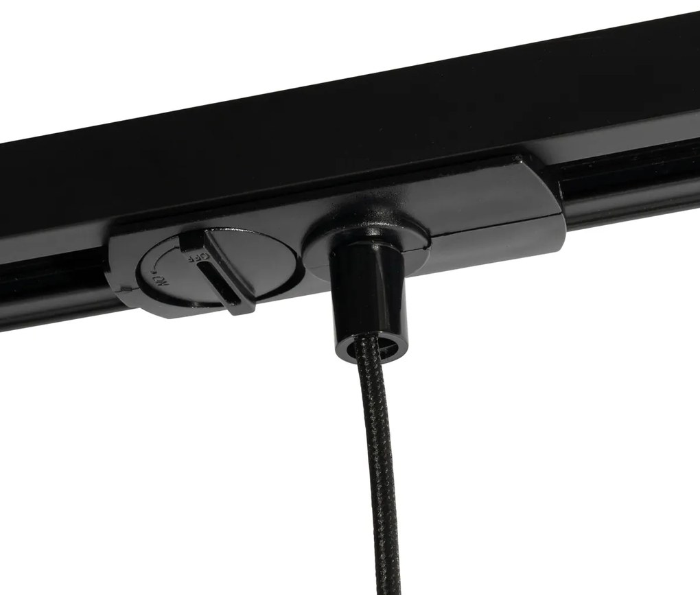 Modern railsysteem met 5 hanglampen zwart 1-fase - Iconic Lloyd GU10 Binnenverlichting Lamp