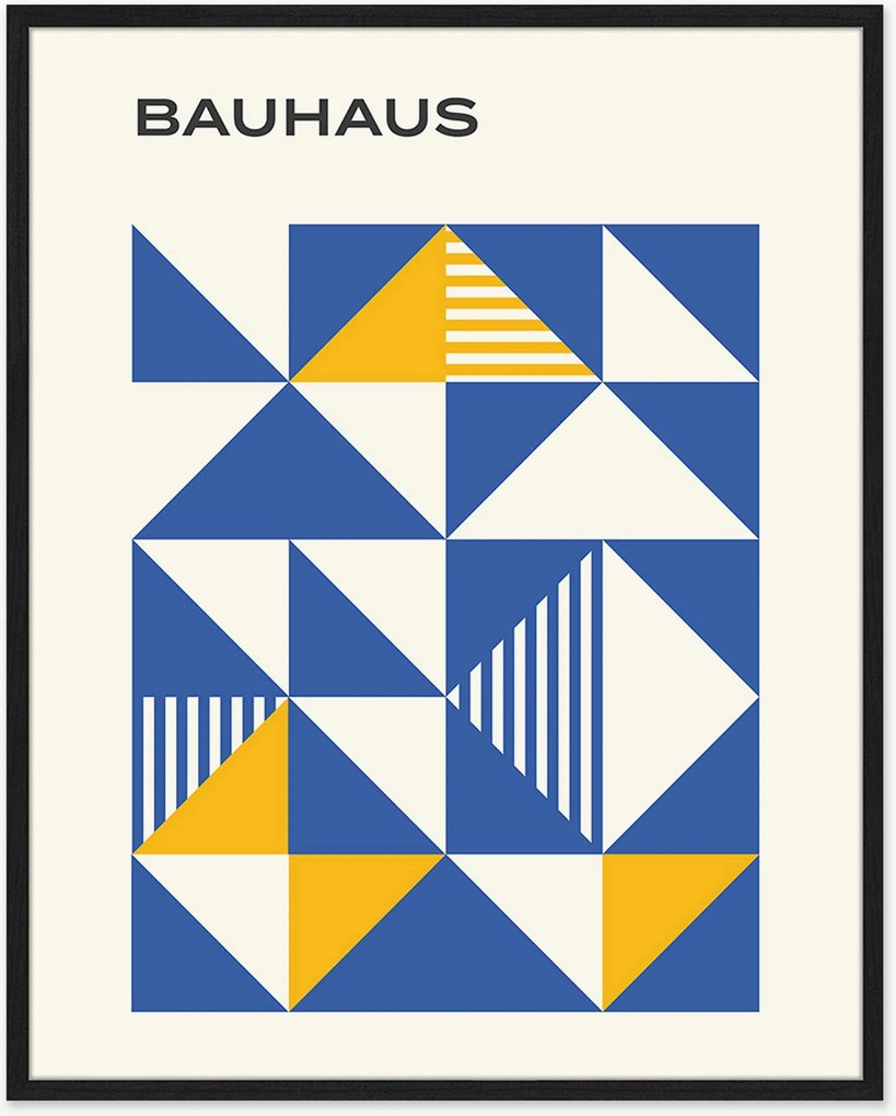 Ingelijste digitale print Bauhaus Blue Poster