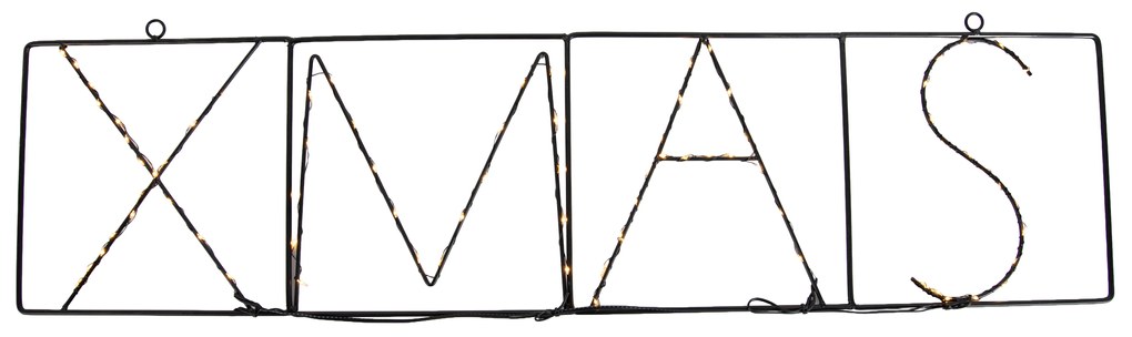 Kerst wandlamp zwart XMAS incl. LED met timer IP44 - Yoro