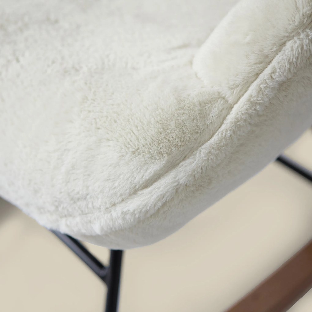 Schommelstoel Babykamer Creme Bont