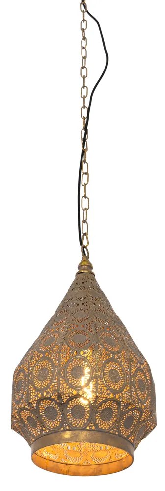 Oosterse hanglamp goud met patroon 26cm - Mowgli