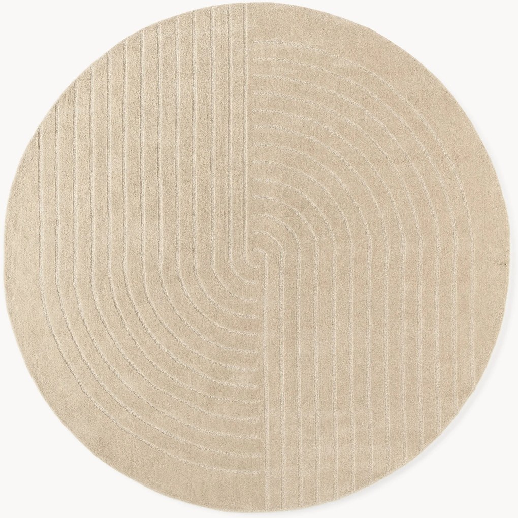 Rond handgetuft wollen vloerkleed Mason