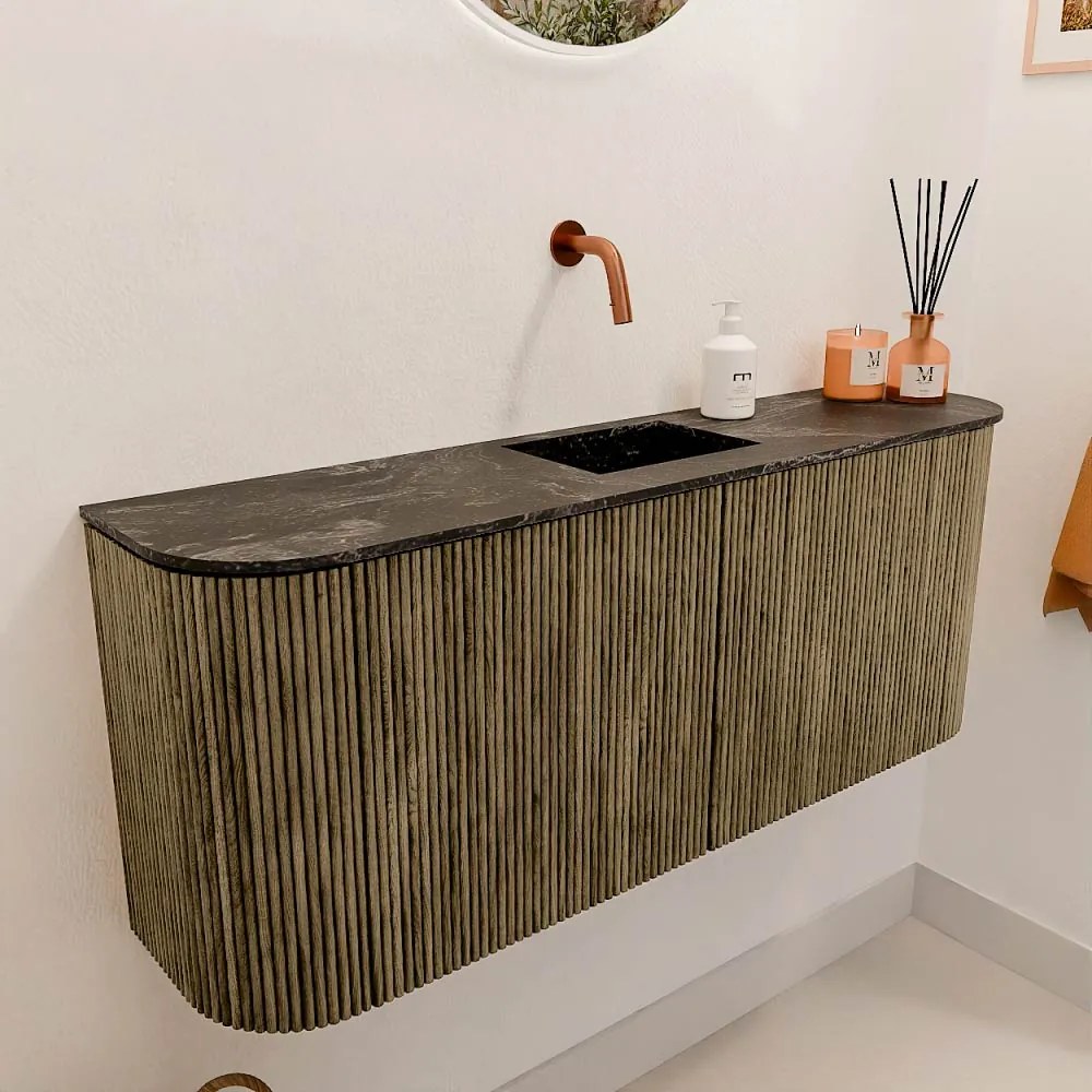 Mondiaz Joya DLux 105cm toiletmeubel ronding links/rechts dusk met wastafel faye midden zonder kraangat lava