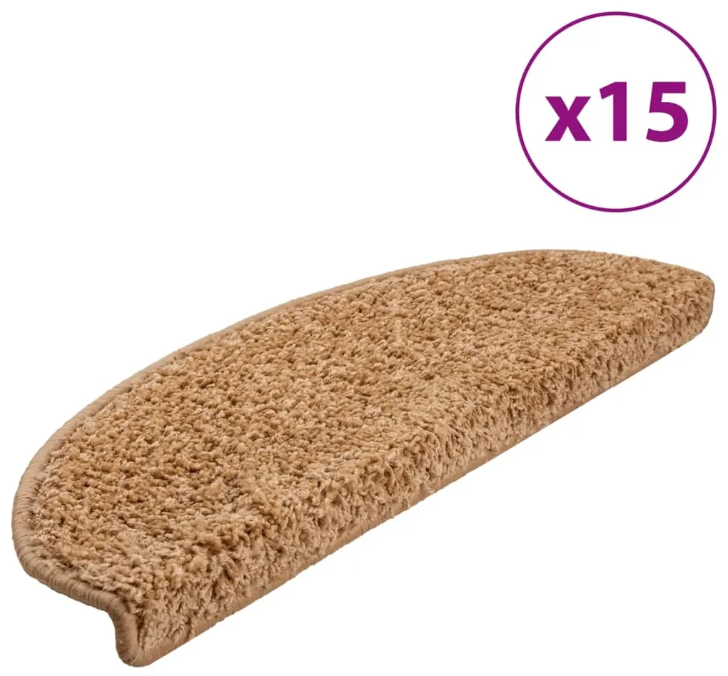 vidaXL 15 st Trapmatten 65x25 cm beige
