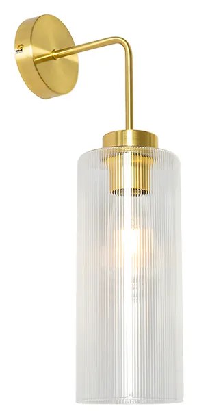 Art Deco wandlamp goud met glas - Laura Art Deco E27 rond Binnenverlichting Lamp