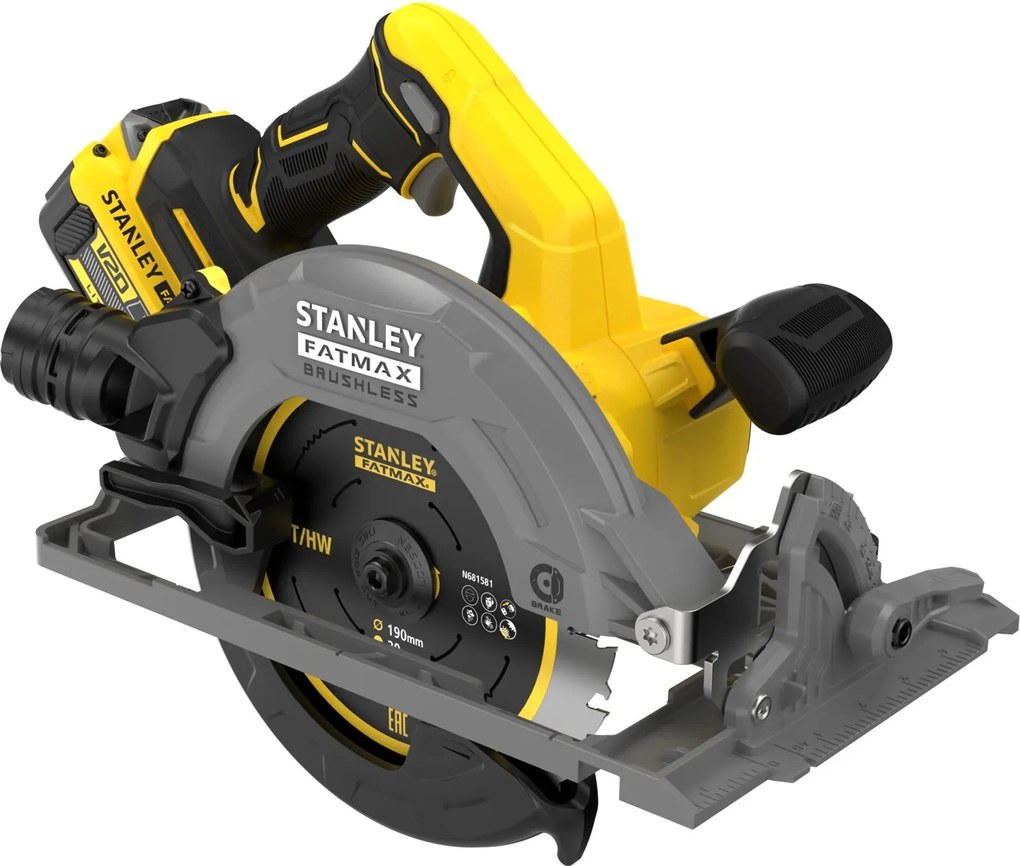 Stanley SFMCS551M1T-QW Accu Cirkelzaag Brushless 18V– 190 mm in T-stack Koffer + 4,0 Ah Accu&amp;lader
