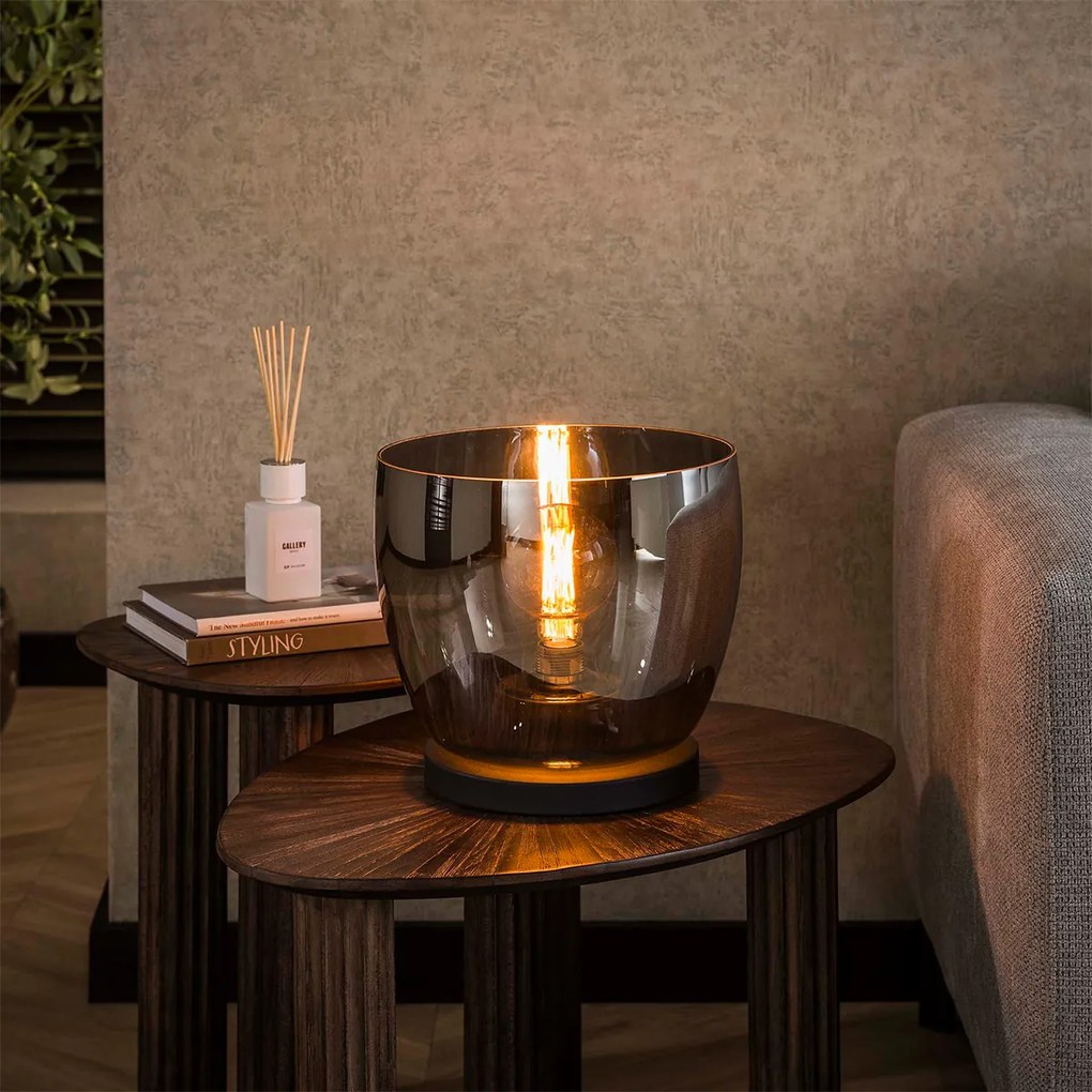 Lage Vloerlamp Grijs Rookglas 29 Cm