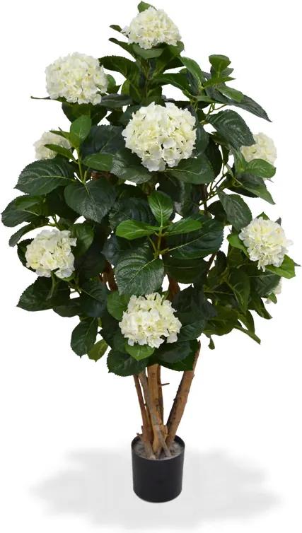 Hortensia kunstplant op stam 110 cm crème