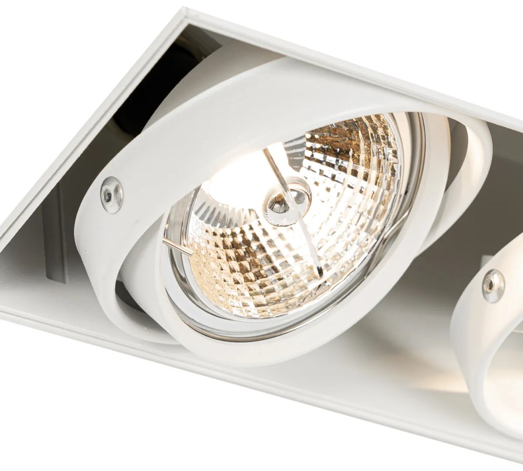 Set van 6 inbouwspots wit GU10 70mm 2-lichts trimless - Oneon Modern GU10 Binnenverlichting Lamp