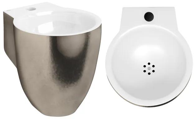 Clou Flush 6 fontein met kraangat plug en bekersifon platina wit keramiek B27xH28xD31.5cm CL/03.14060