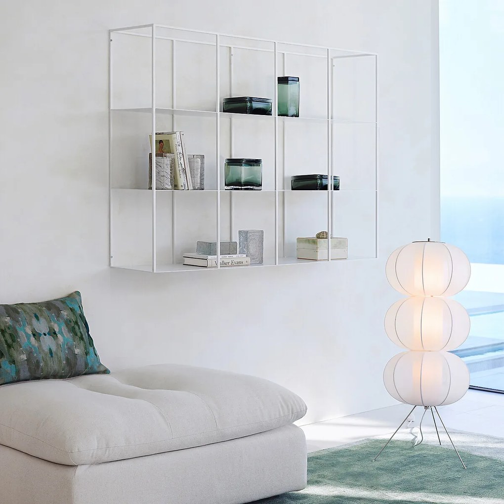 Wandboekenkast in staal, hoogte 100,6 cm, PARALLEL