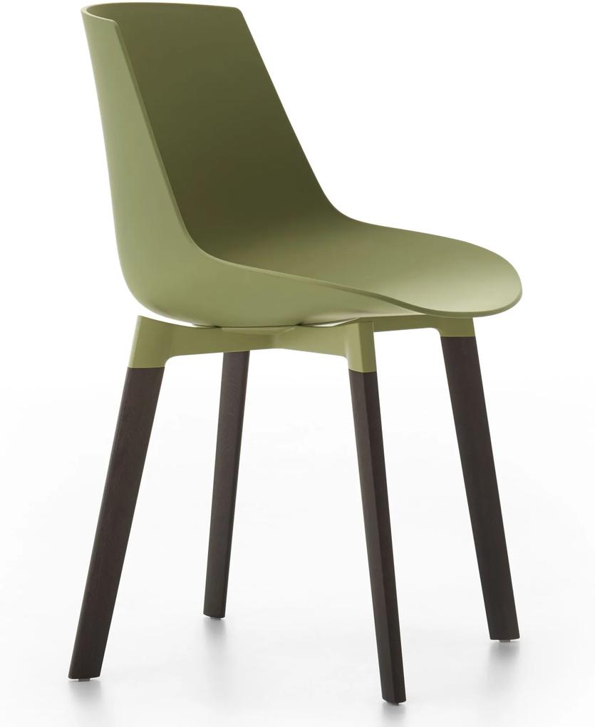 MDF Italia Flow Color Cross Oak stoel groen bruin onderstel