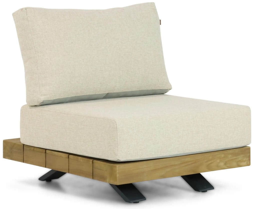Hoek loungeset 6 personen Aluminium/Teak Old teak greywash  Santika Furniture Santika