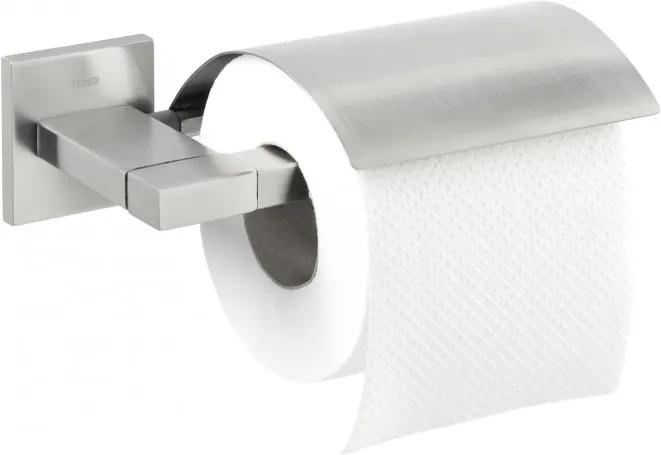 Items toiletrolhouder met klep 17,1 13,3x6,9 cm, rvs