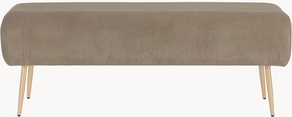 Ribfluwelen bank Olga met poten in houtlook