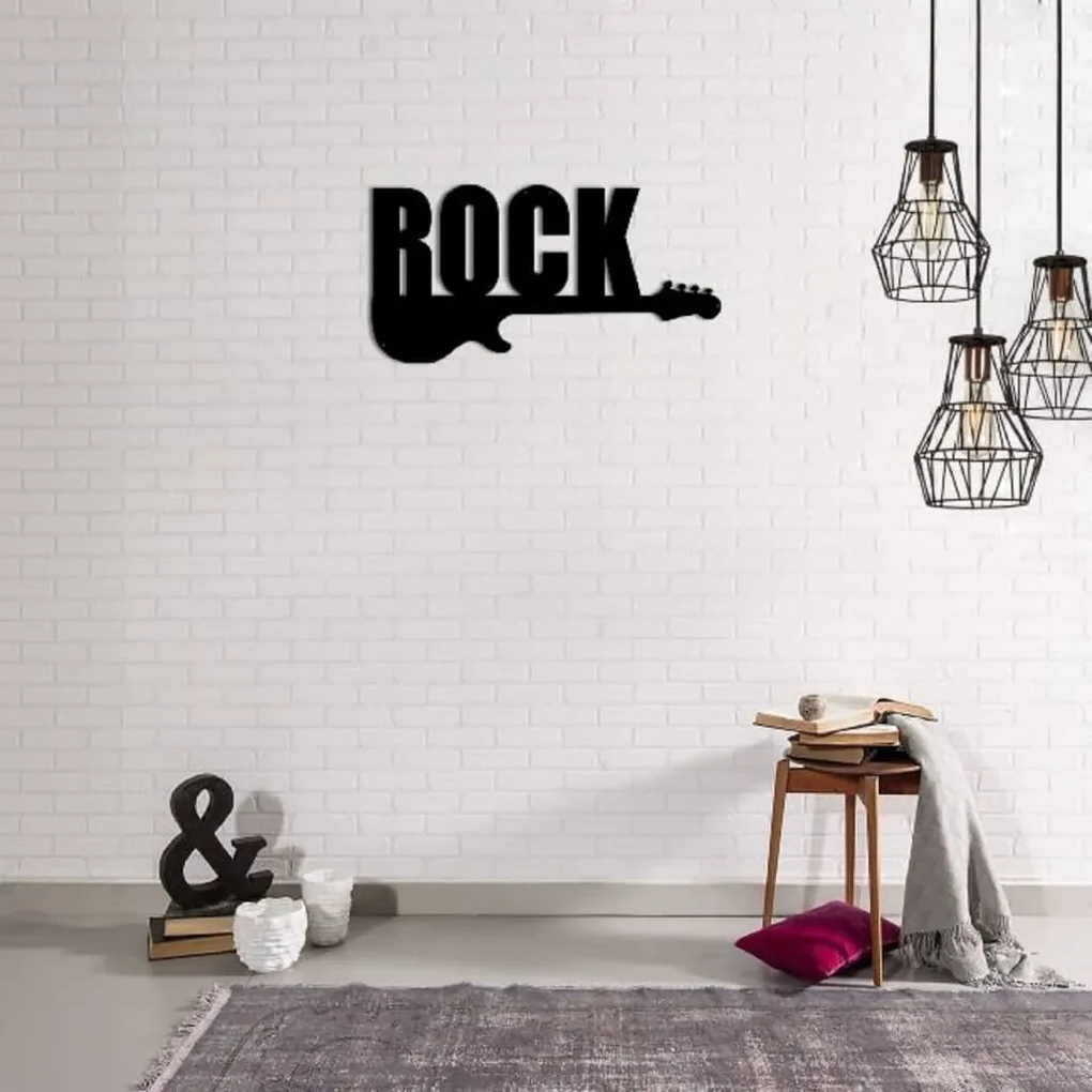 Homemania Wanddecoratie Words 50x25 cm staal zwart