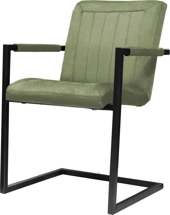 Eetkamerstoel - Lara met leuning - stof Element lichtgroen 11