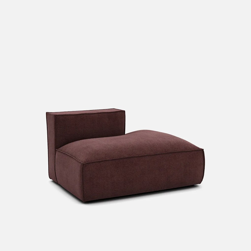 Rechts chaise longue-element voor modulaire bank, in structuurstof, Seven