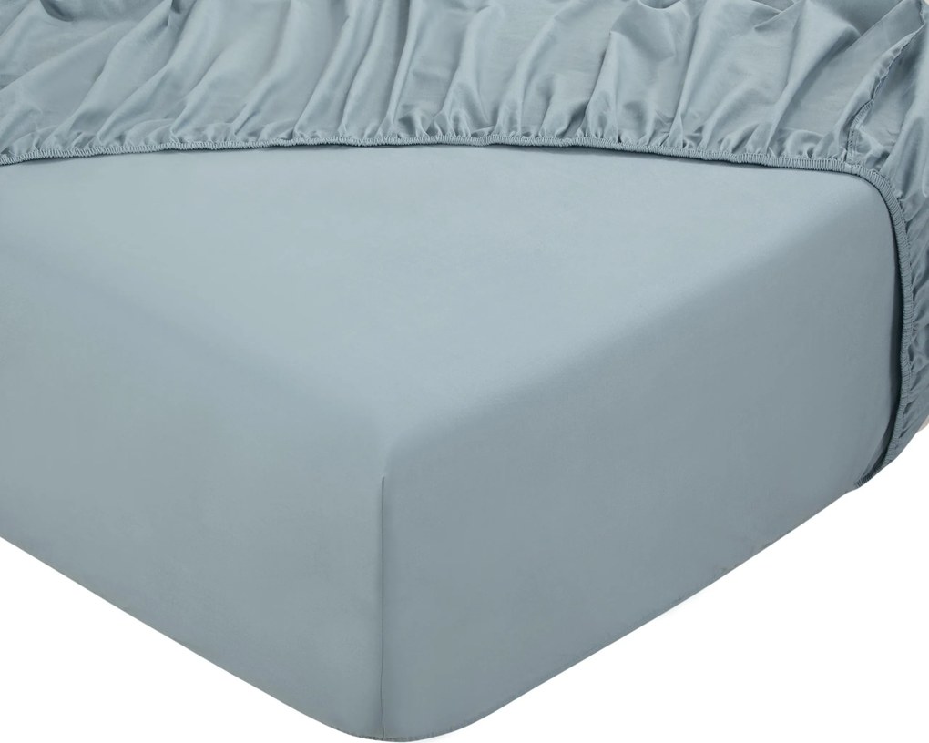Hoeslaken Home - 100% natuurlijk katoen - 90x200 - lichtblauw