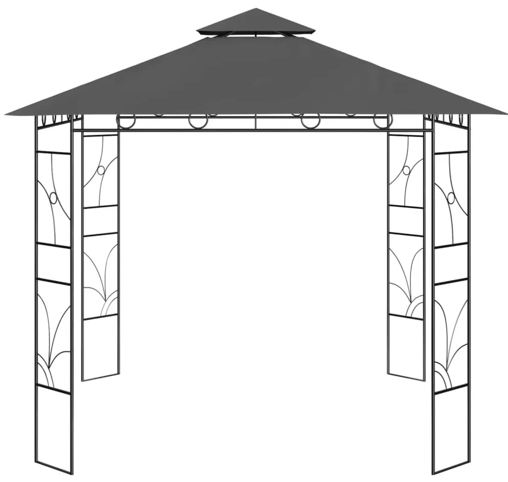 vidaXL Prieel 160 g/m² 3x3x2,7 m antracietkleurig
